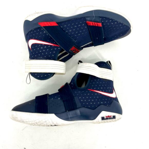 Nike LeBron Soldier Ten SFG USA Olympic Obsidian Red White Blue US7Y / EU40 shoe - Picture 7 of 8